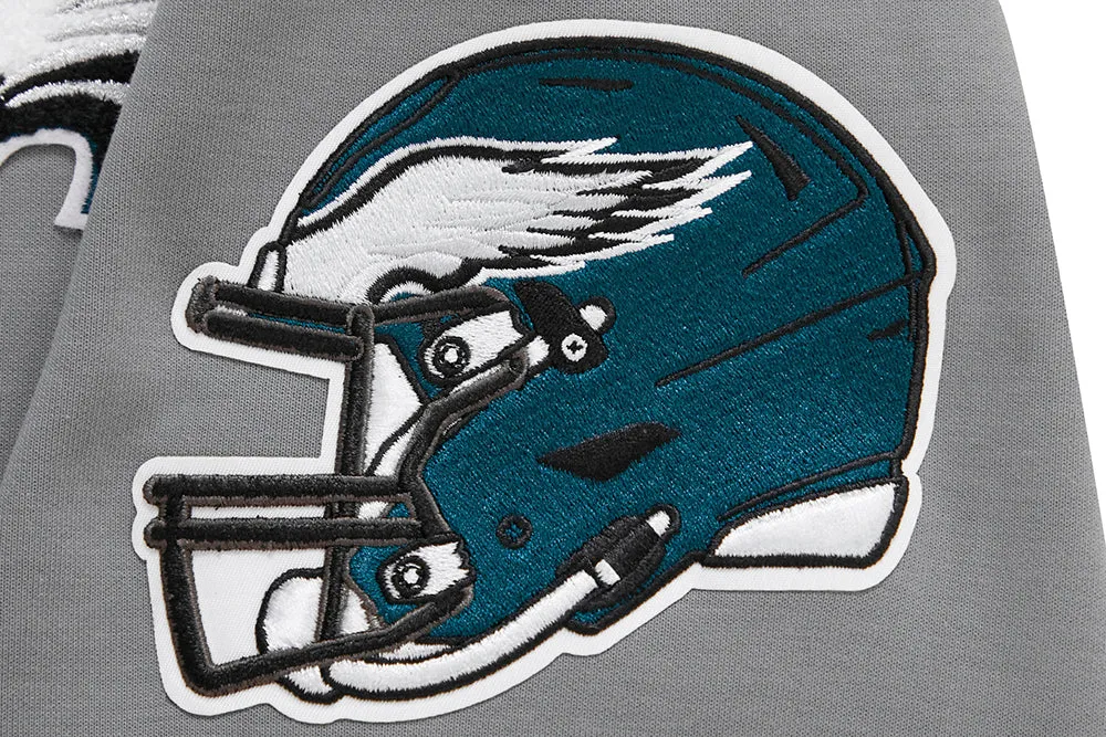 NFL PHILADELPHIA EAGLES CLASSIC CHENILLE MEN'S DK FZ HOODIE (GRAY)