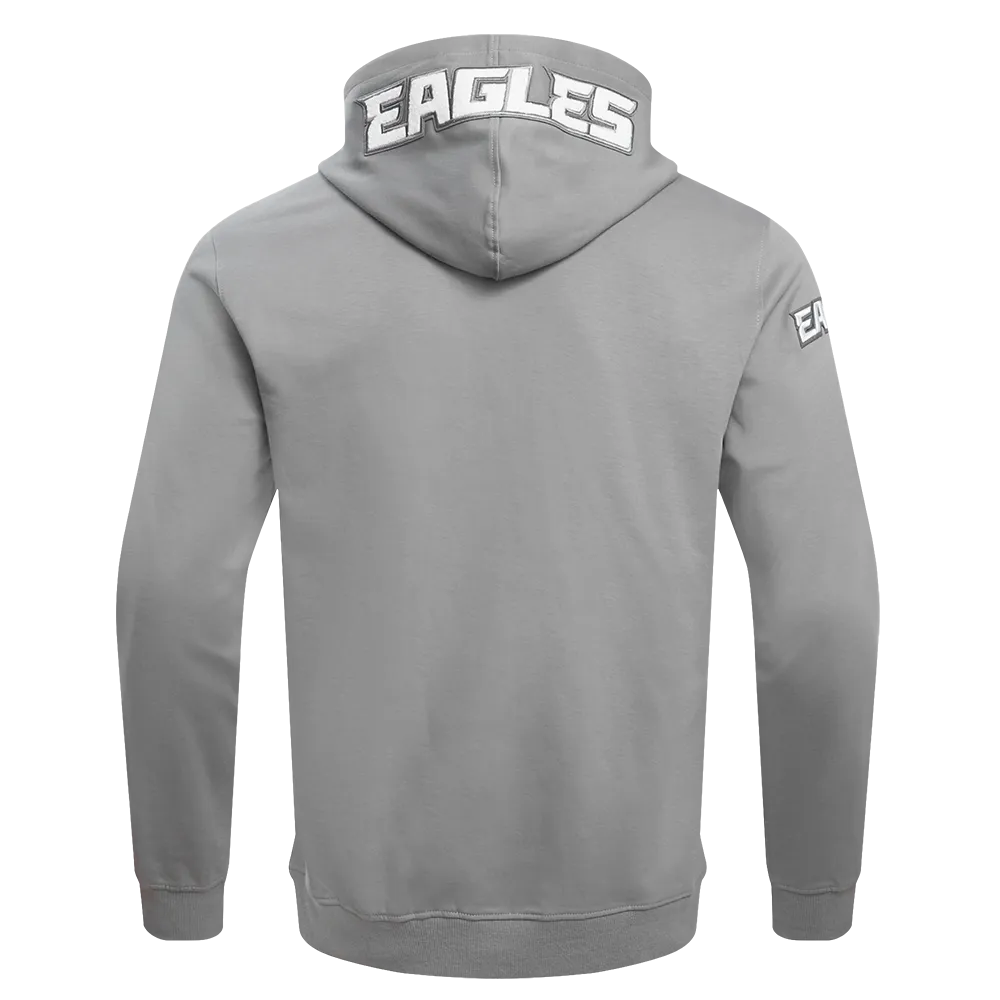 NFL PHILADELPHIA EAGLES CLASSIC CHENILLE MEN'S DK FZ HOODIE (GRAY)