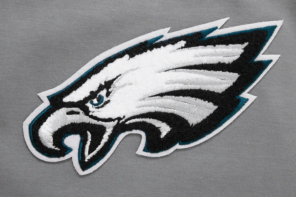 NFL PHILADELPHIA EAGLES CLASSIC CHENILLE MEN'S DK FZ HOODIE (GRAY)