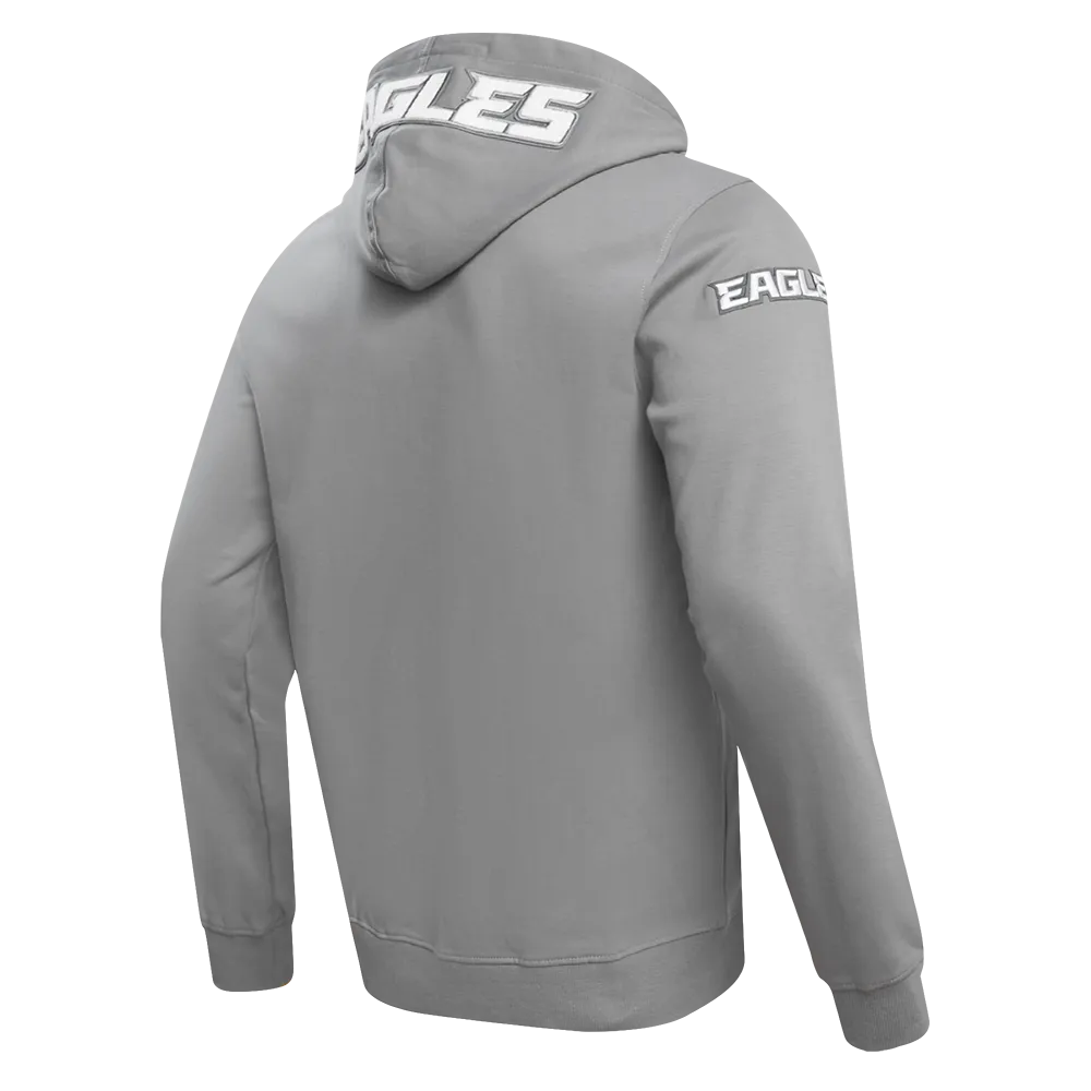 NFL PHILADELPHIA EAGLES CLASSIC CHENILLE MEN'S DK FZ HOODIE (GRAY)