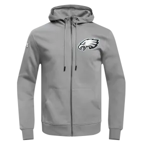 NFL PHILADELPHIA EAGLES CLASSIC CHENILLE MEN'S DK FZ HOODIE (GRAY)