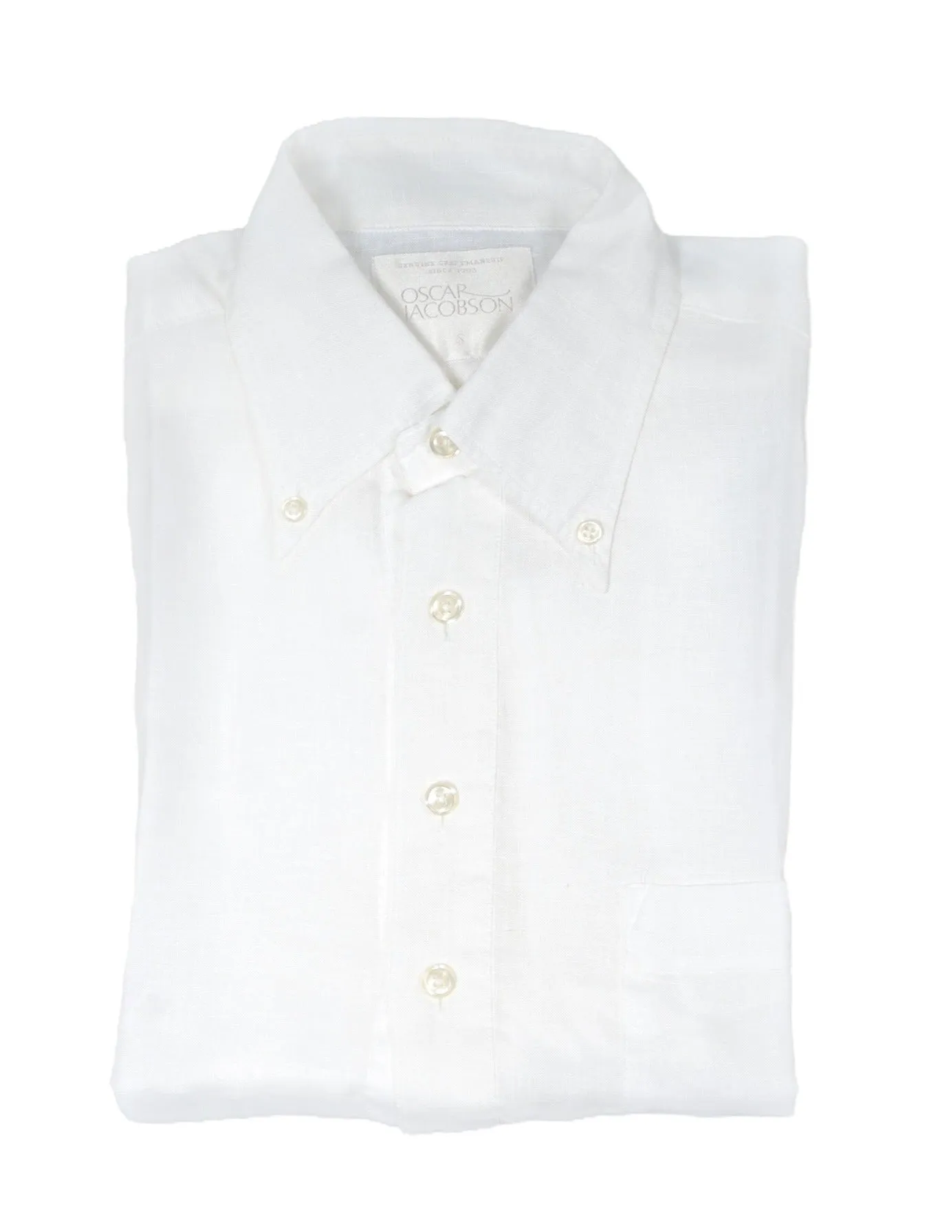 Oscar Jacobson - White BD. Popover Linen Shirt S