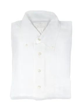 Oscar Jacobson - White BD. Popover Linen Shirt S