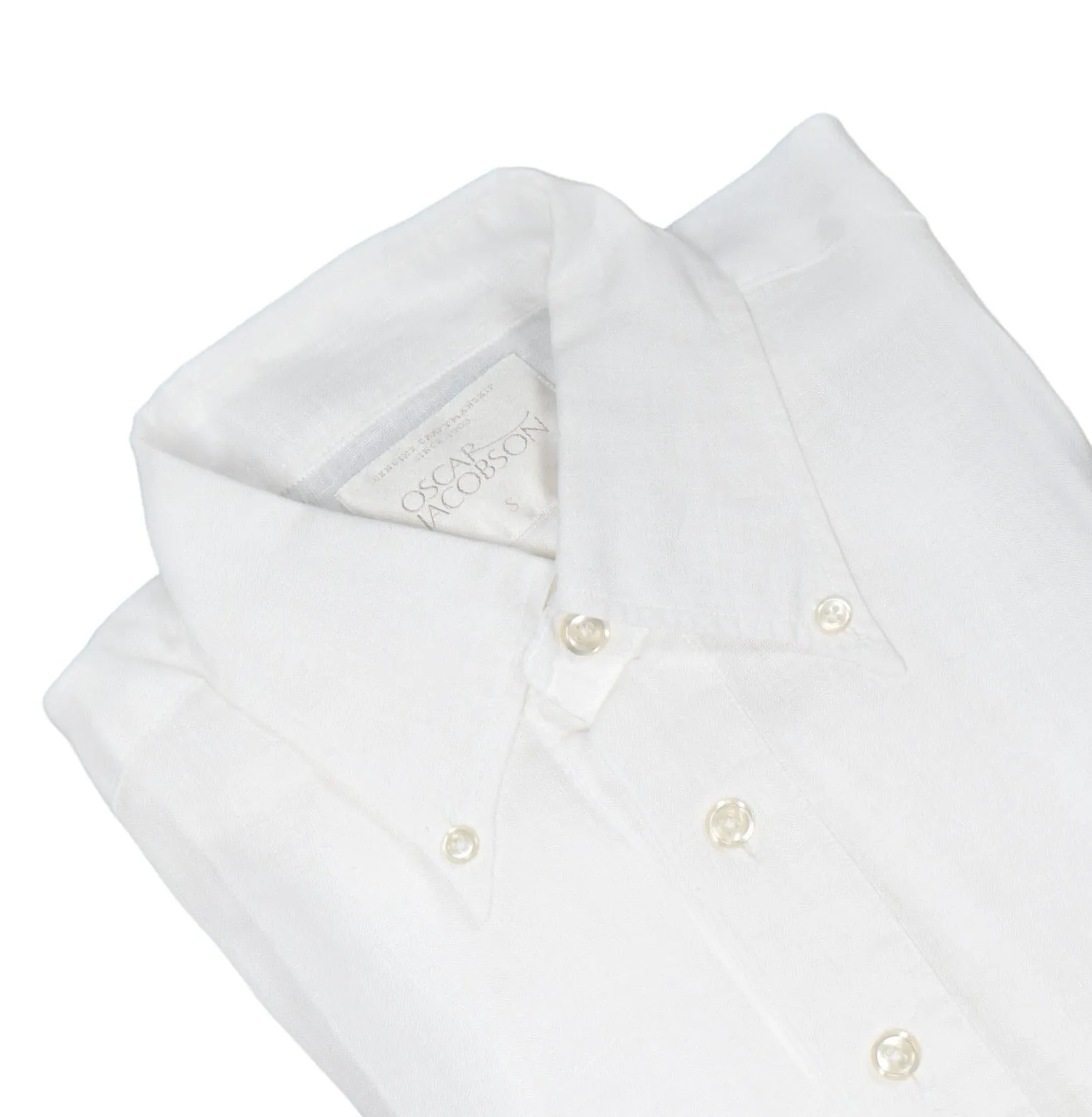 Oscar Jacobson - White BD. Popover Linen Shirt S