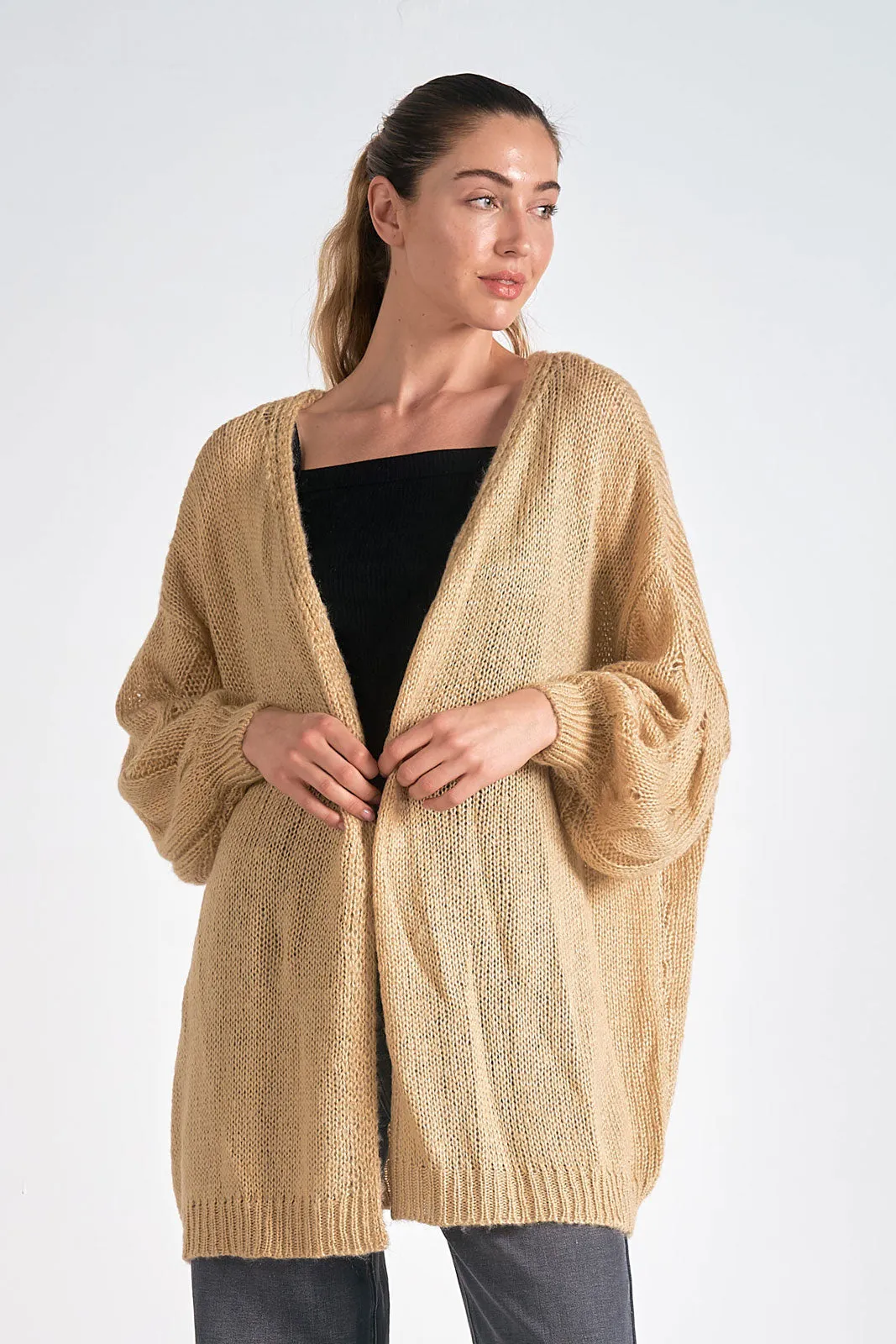 Oversized 'Love' Embroidered Cardigan