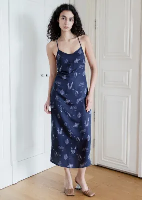 Phoebe Dress - Navy Veggie Print