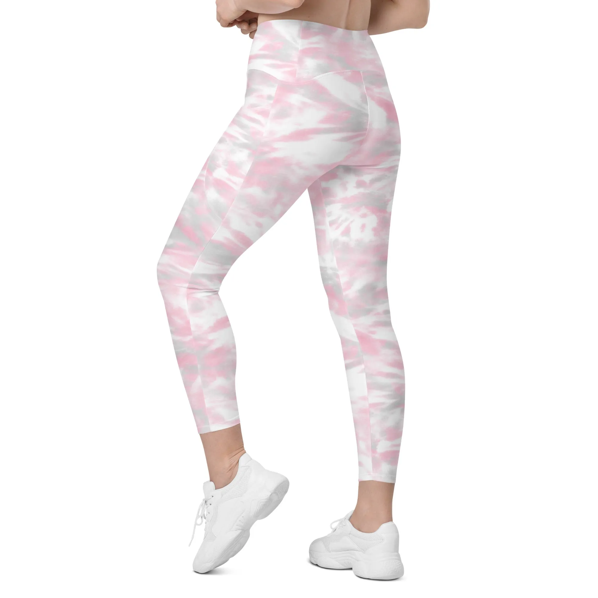Pink Camo Crossover Leggings with Pockets, lioness-love