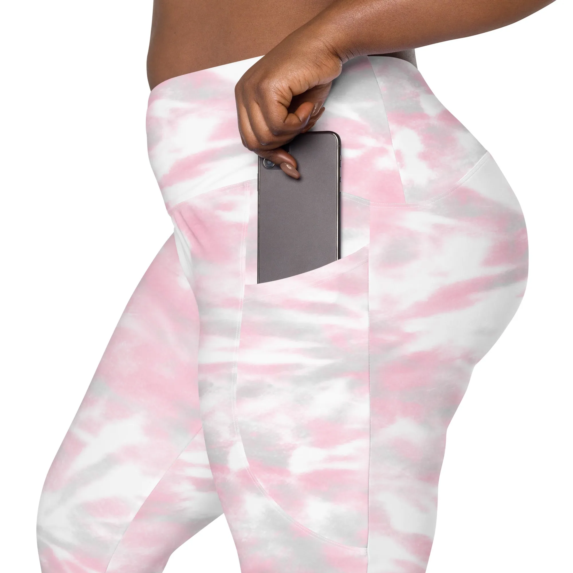 Pink Camo Crossover Leggings with Pockets, lioness-love