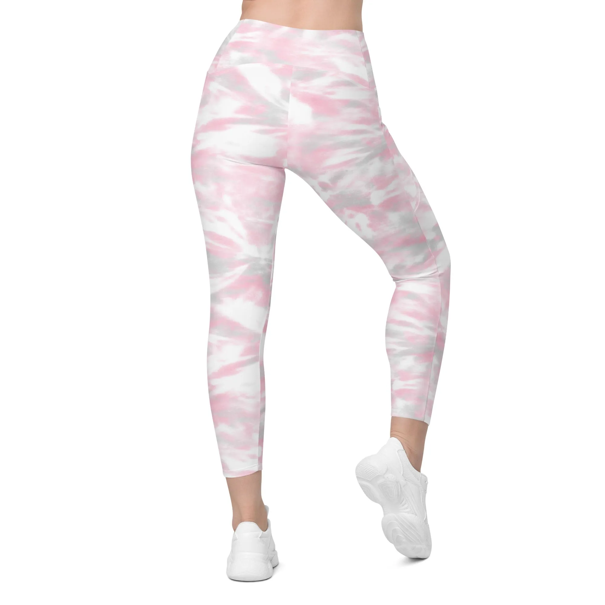 Pink Camo Crossover Leggings with Pockets, lioness-love