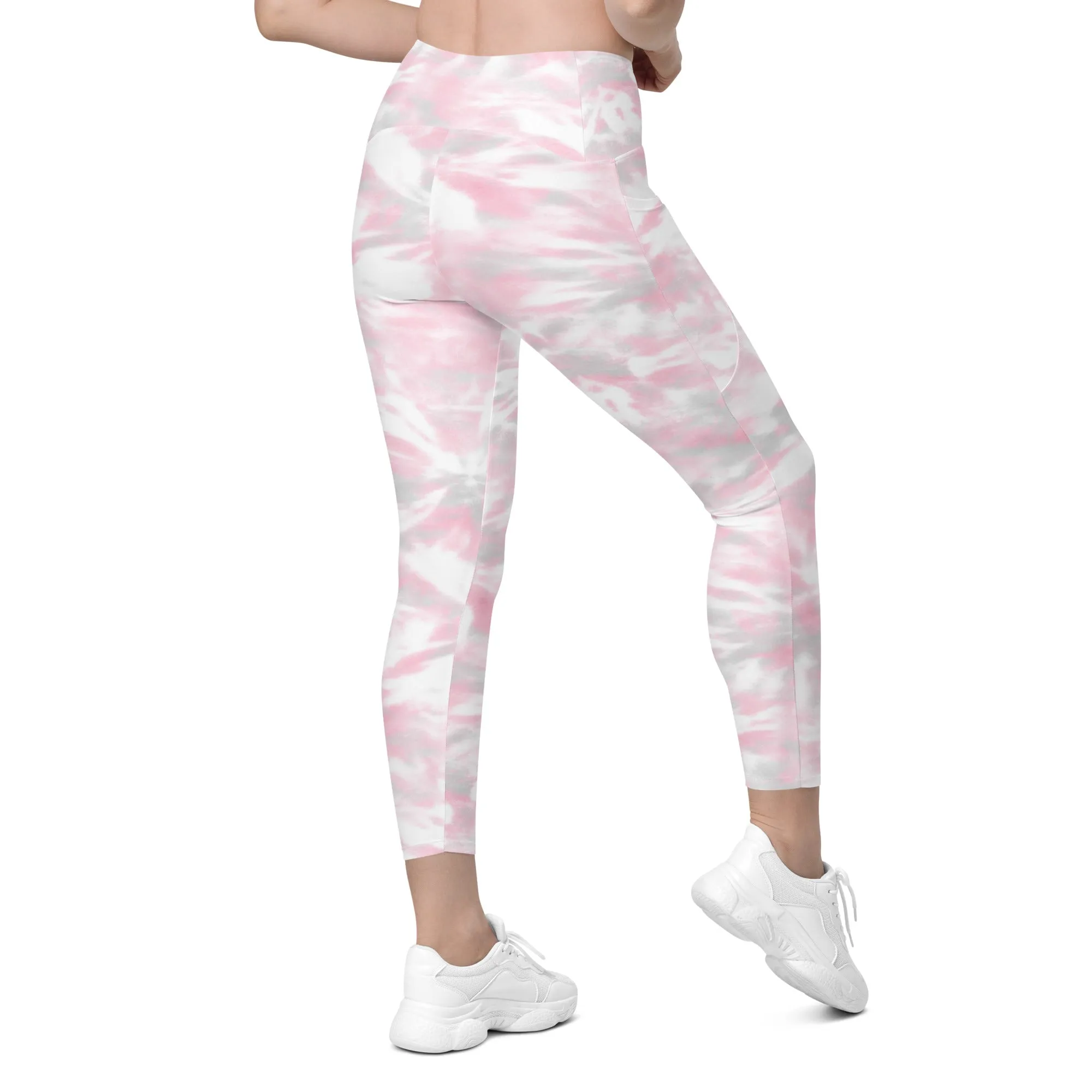 Pink Camo Crossover Leggings with Pockets, lioness-love