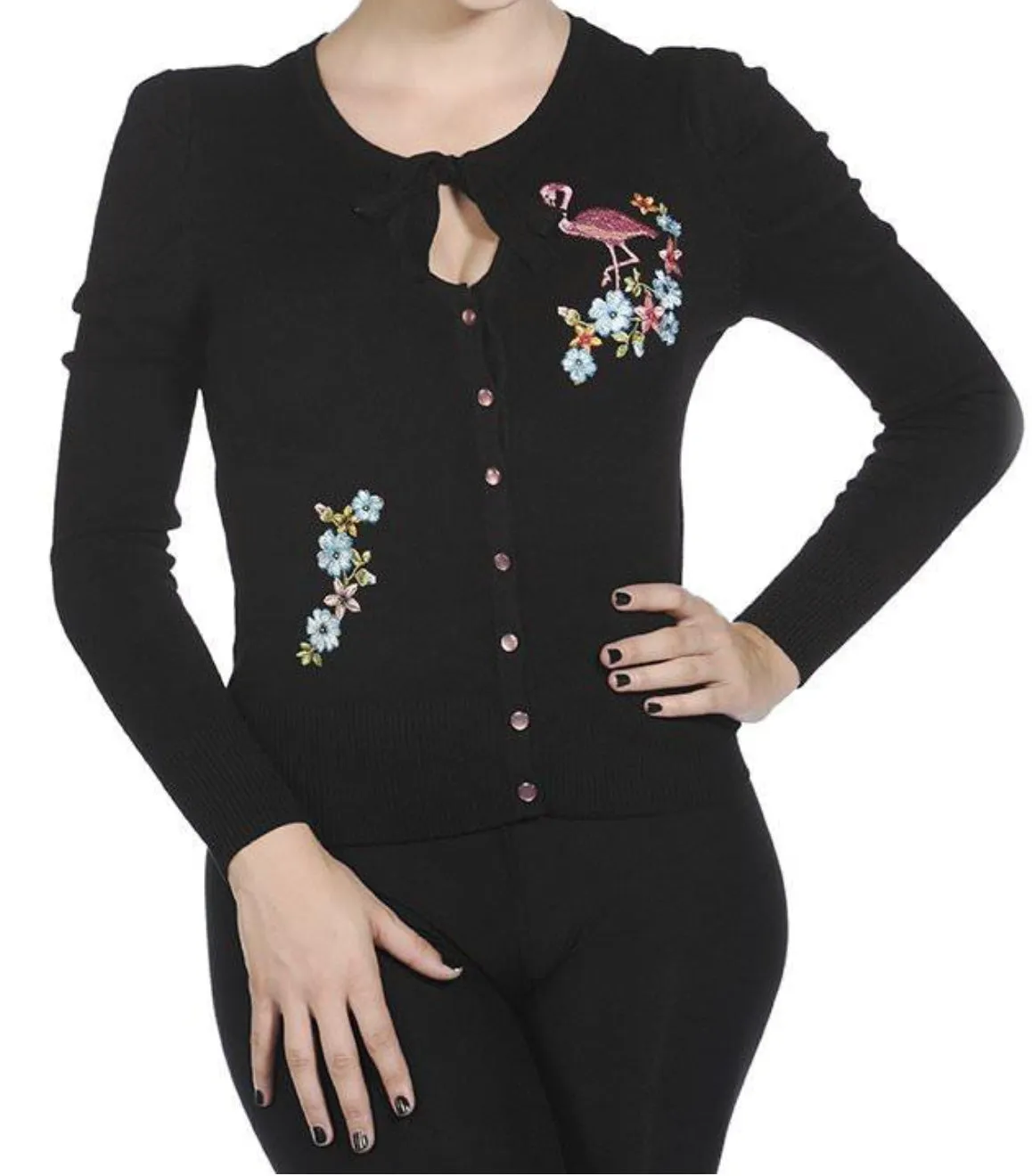 Pink Flamingo Cardigan Sweater