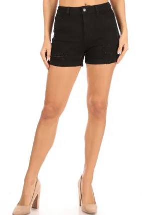 Priscilla Destroyed Cuffed Shorts PLUS