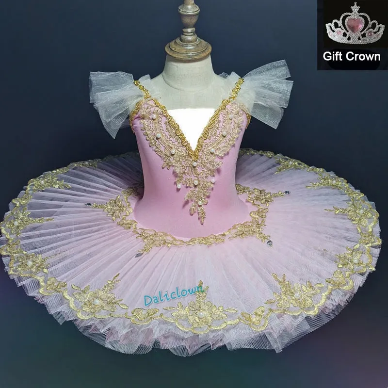 Professional Ballet Tutu Girls Blue Pink Platter Pancake Tutu Ballerina Party Dress Adult Women Child Kids Ballet Dance Costume