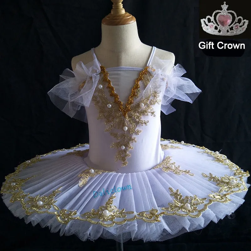 Professional Ballet Tutu Girls Blue Pink Platter Pancake Tutu Ballerina Party Dress Adult Women Child Kids Ballet Dance Costume