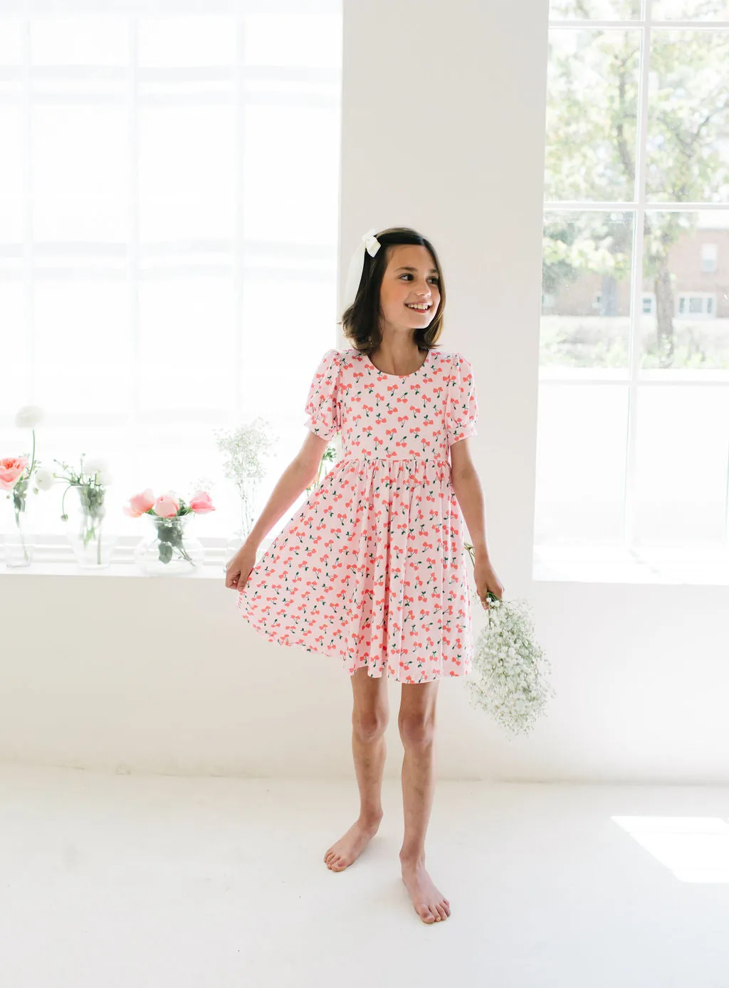 Puff Dress in Cherries