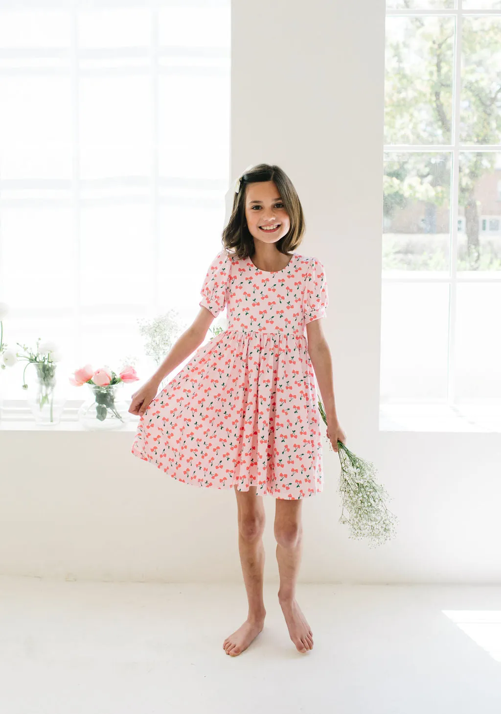Puff Dress in Cherries