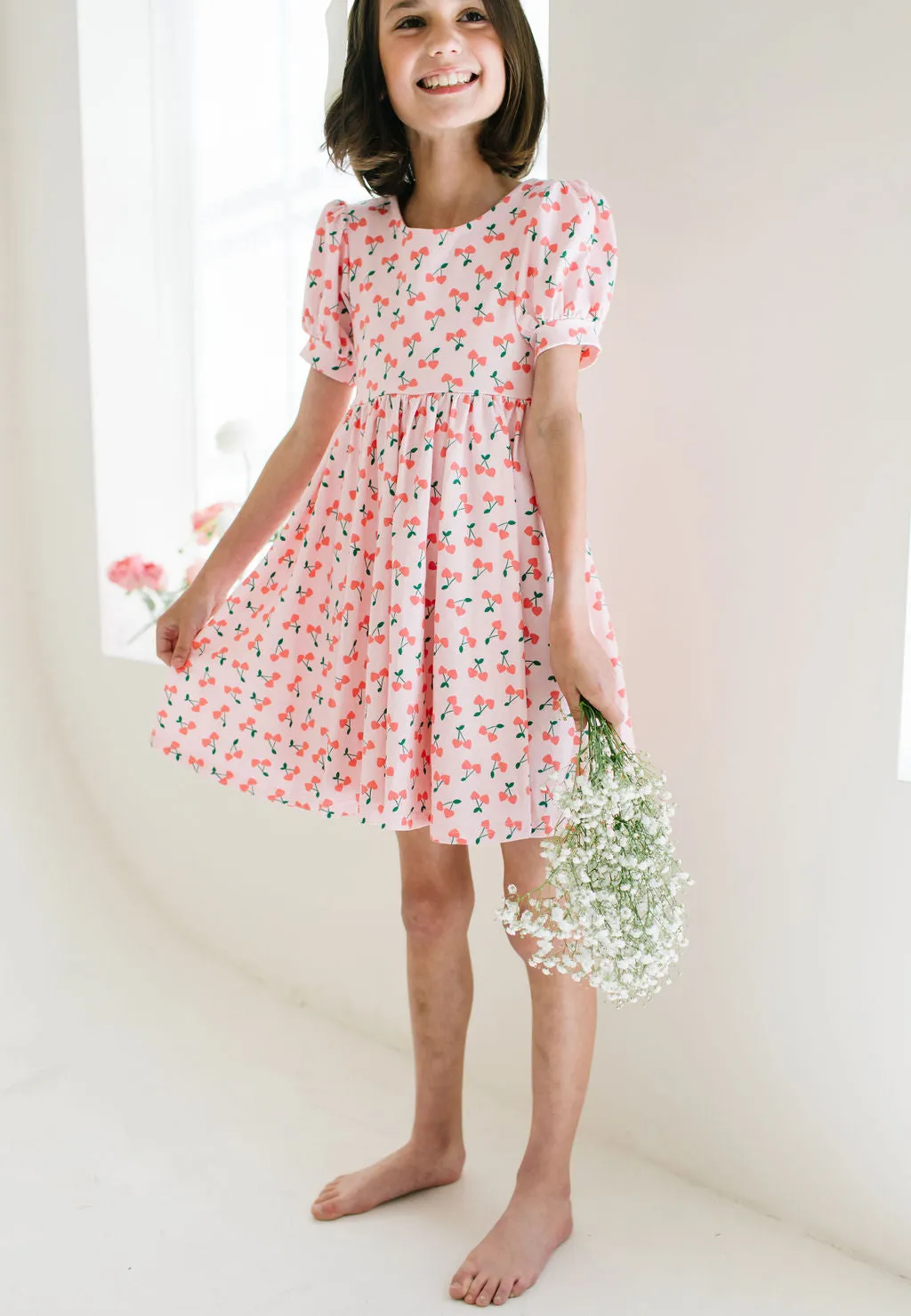 Puff Dress in Cherries