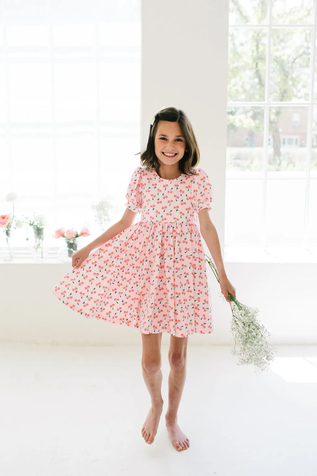 Puff Dress in Cherries