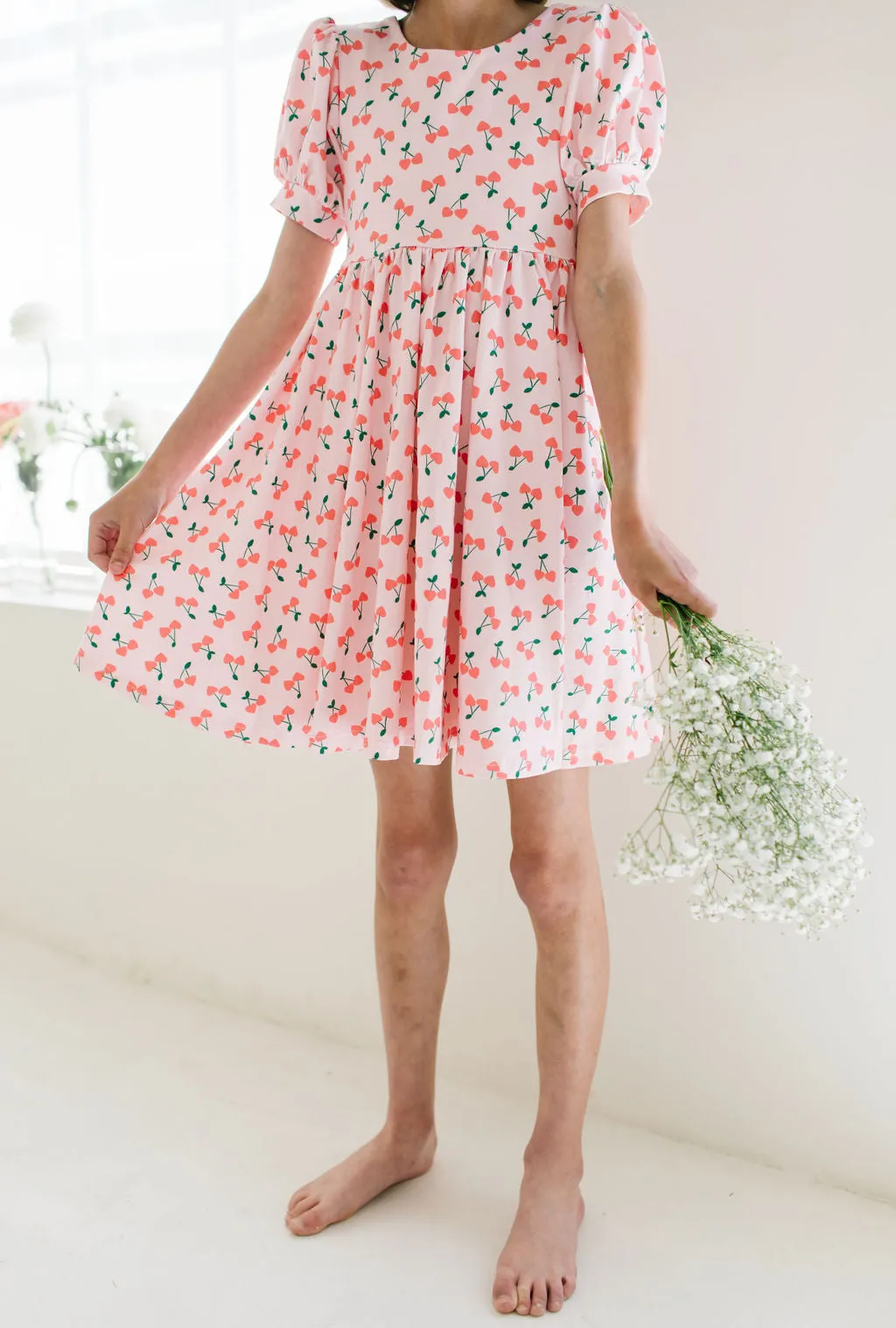Puff Dress in Cherries