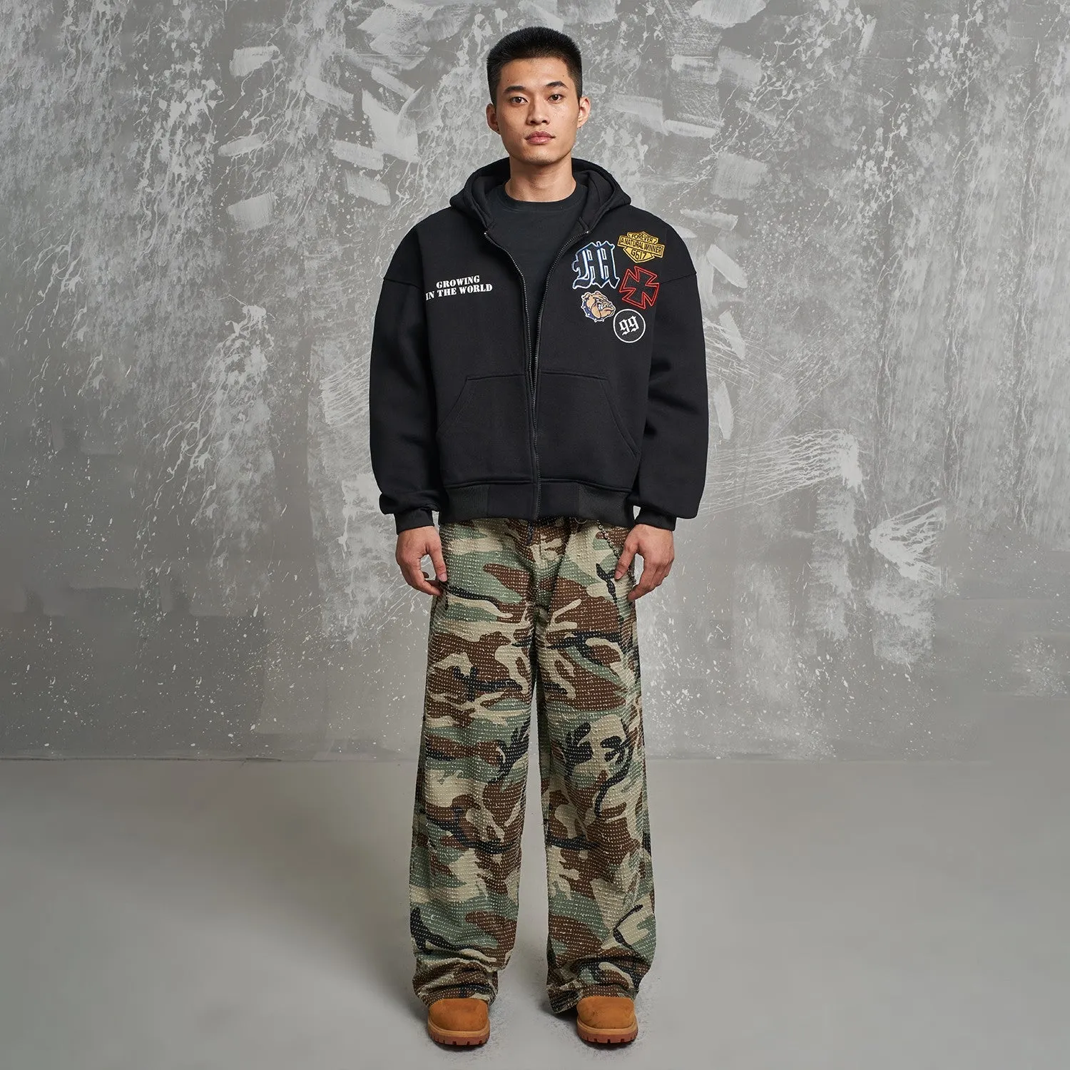 "MT99" Toxic Embroidered Cardigan Hoodie