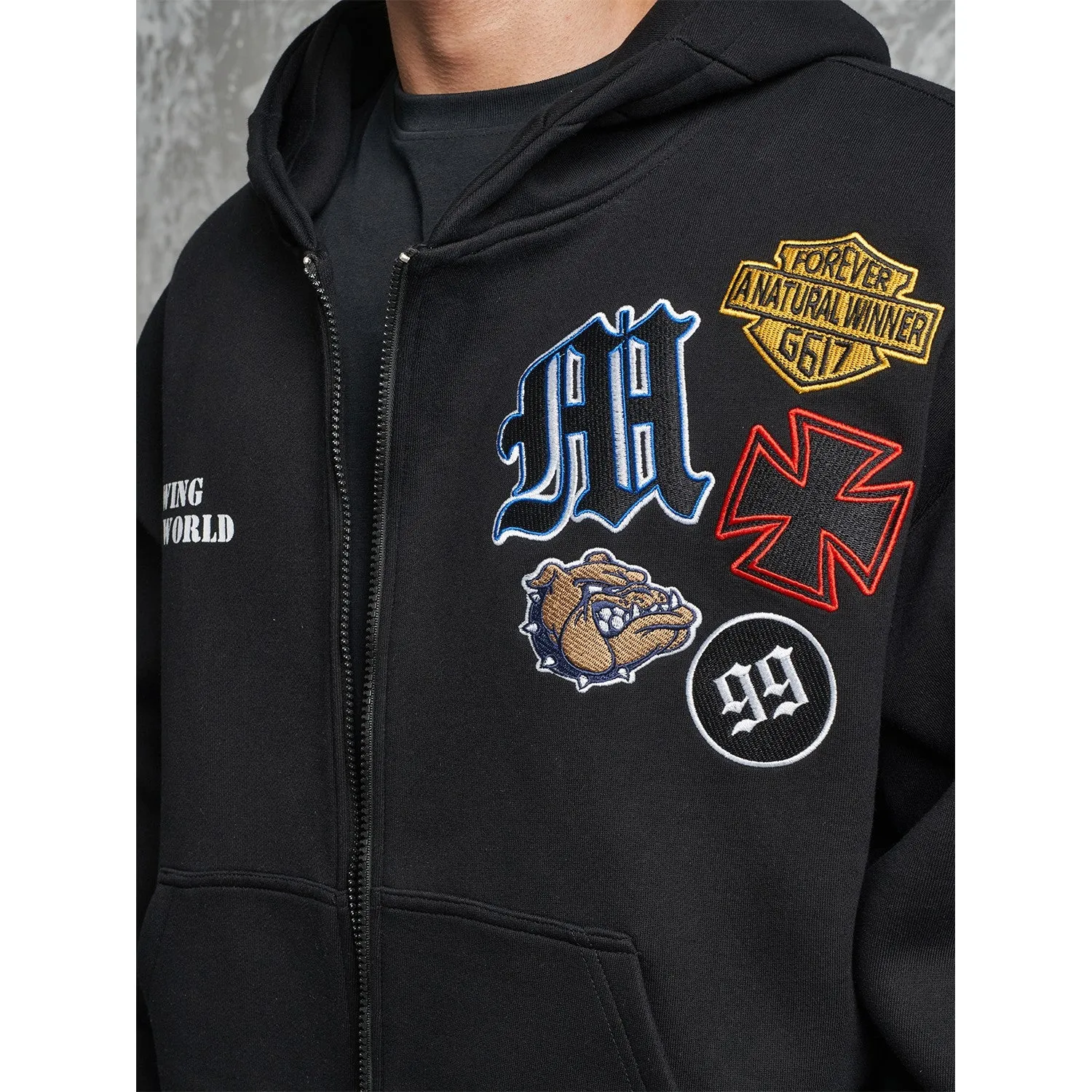 "MT99" Toxic Embroidered Cardigan Hoodie
