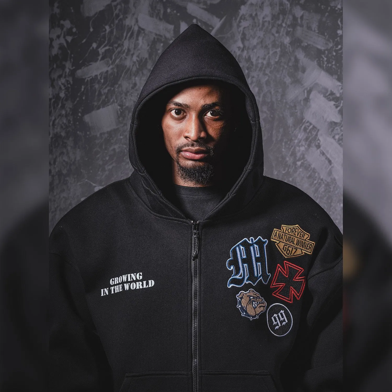 "MT99" Toxic Embroidered Cardigan Hoodie