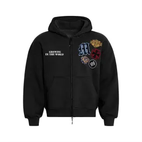 "MT99" Toxic Embroidered Cardigan Hoodie
