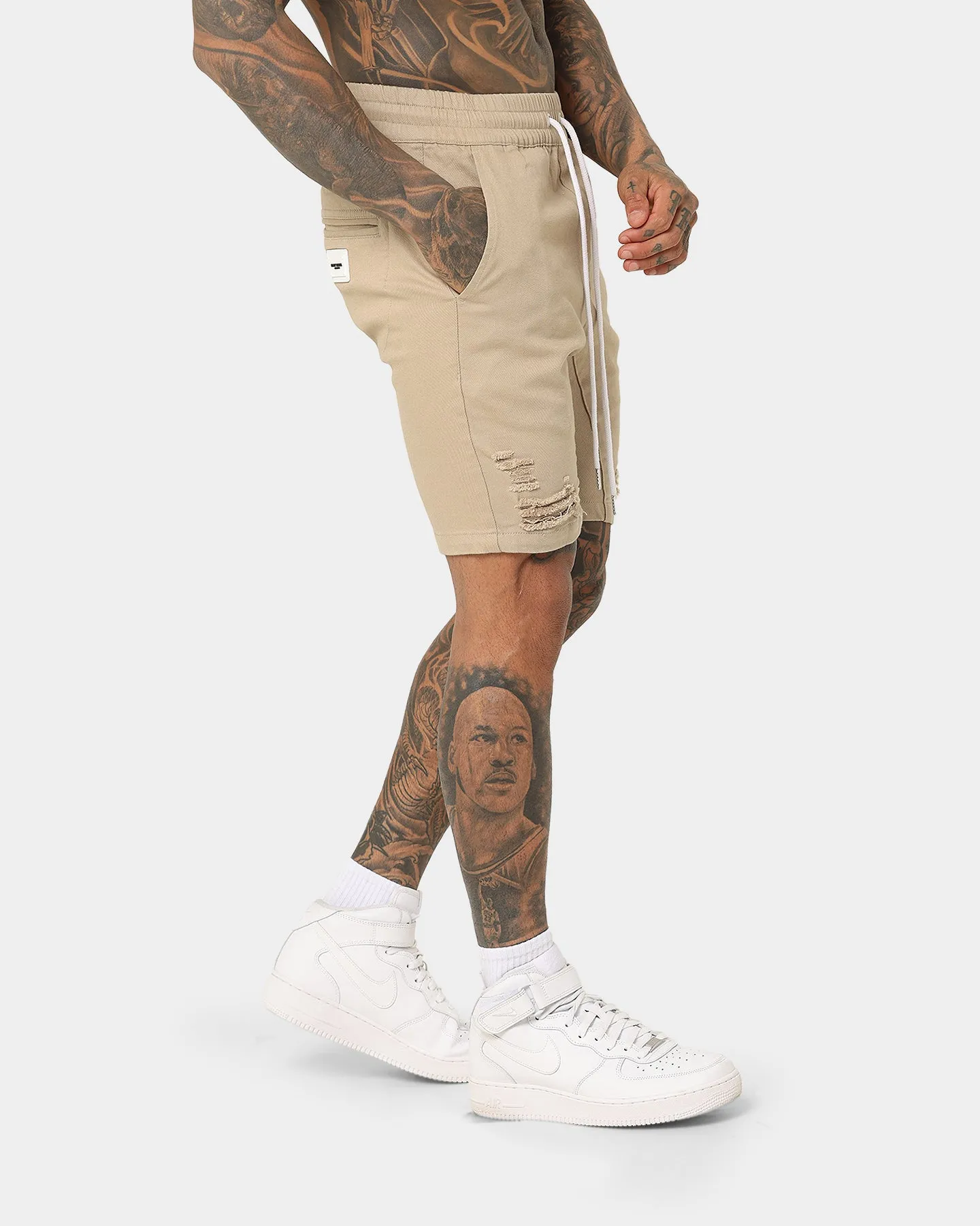 Saint Morta Annex Denim Shorts Stone