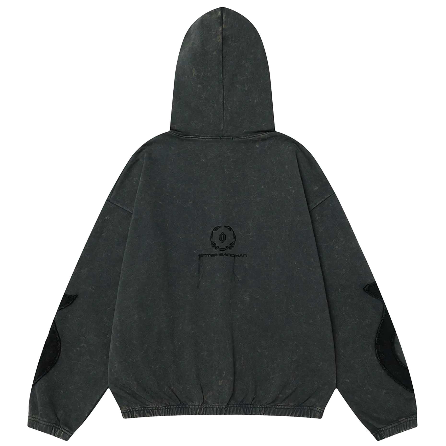 'Sandman' Rune Accent Oversized Zip-Up Hoodie