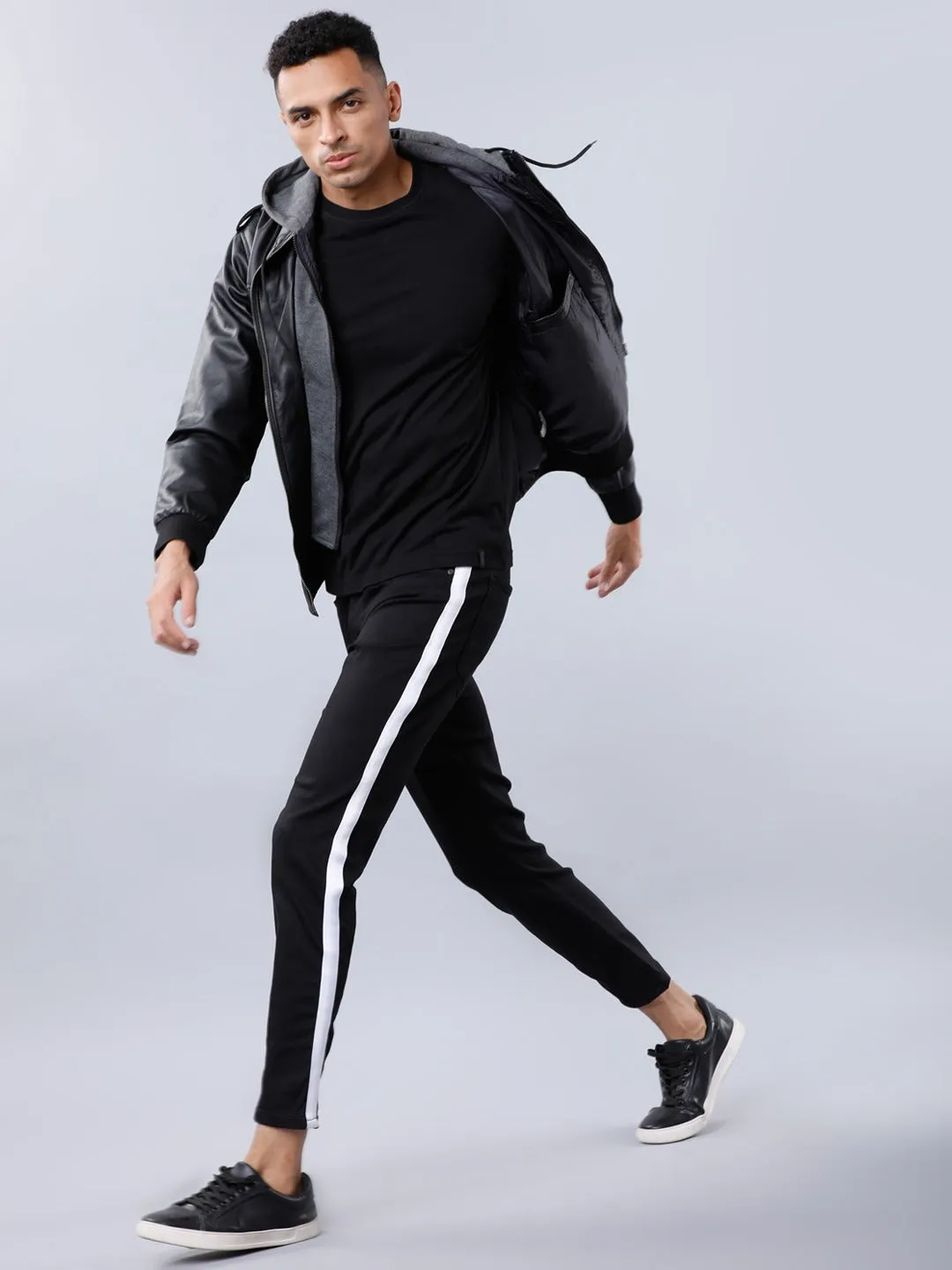 Shop Men Black Lightweight Biker Jacket | QAWACH
