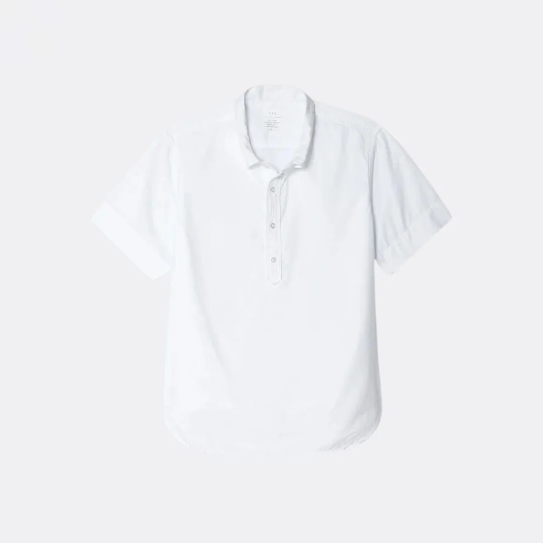 Short Sleeve Popover Oxford Shirt (White)