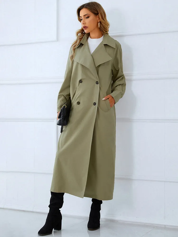 Squad Grass Green Elegant Double Buckle Coat