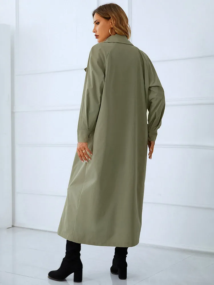 Squad Grass Green Elegant Double Buckle Coat