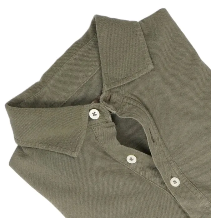 Ströms - Green Cotton Pique Popover Shirt M