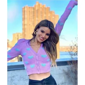 Super chic purple embroidered cardigan