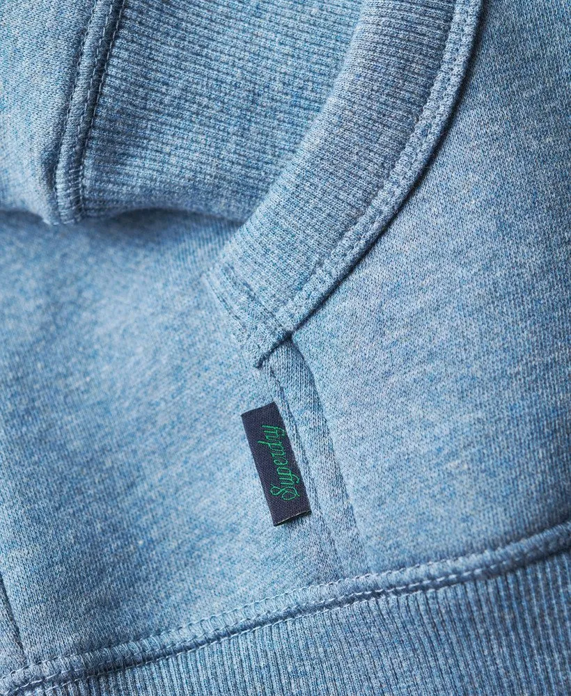 Superdry Essential Logo Full Zip Hoodie - Bluestone Blue Marl