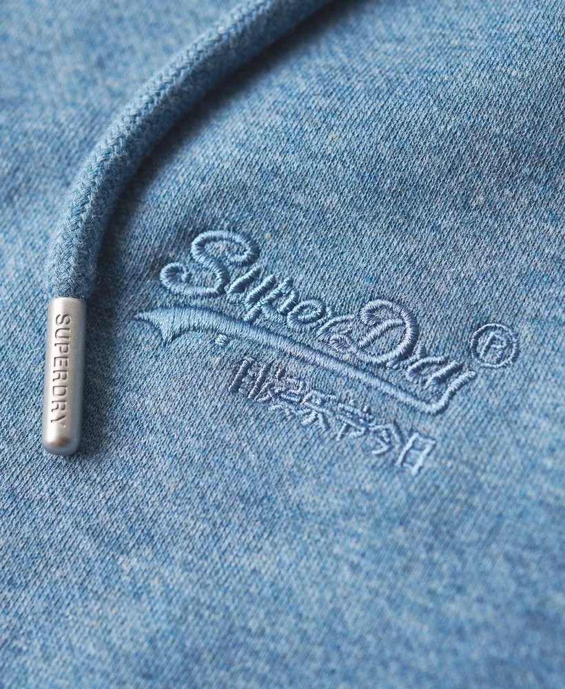 Superdry Essential Logo Full Zip Hoodie - Bluestone Blue Marl