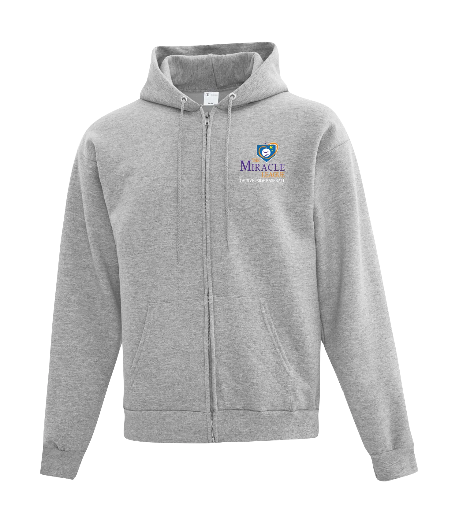 The Miracle League Youth Cotton Full Zip Hooded Sweatshirt with Left Chest Embroidered Logo