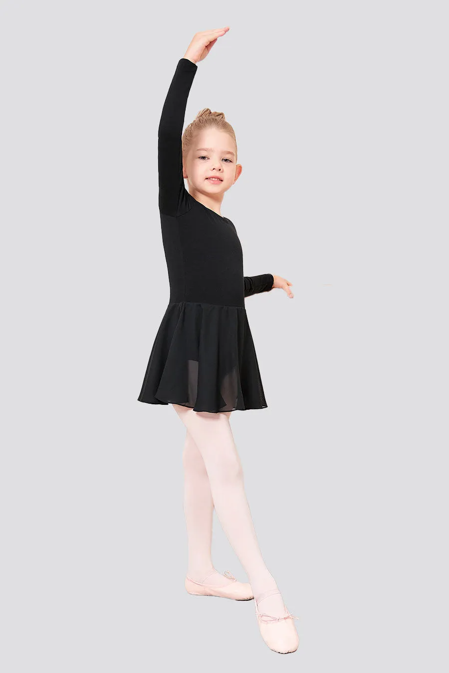 Toddler/Girl's Long Sleeve Ballet Leotards with Sheer Skirt