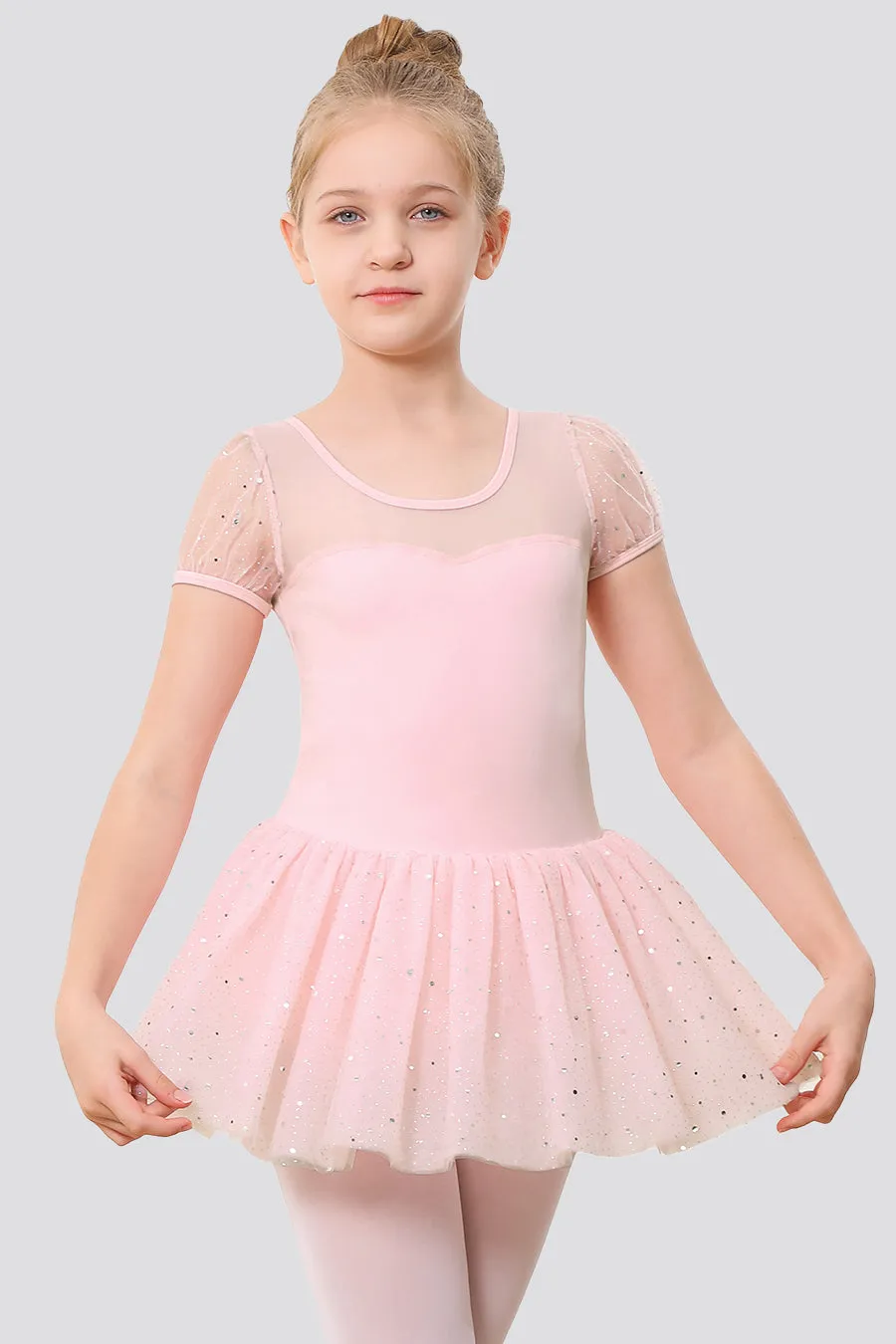 Toddler/Girl's Puff Sleeve Tutu Dress Leotard