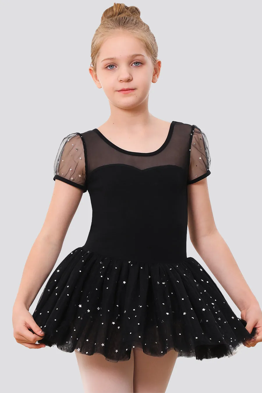 Toddler/Girl's Puff Sleeve Tutu Dress Leotard