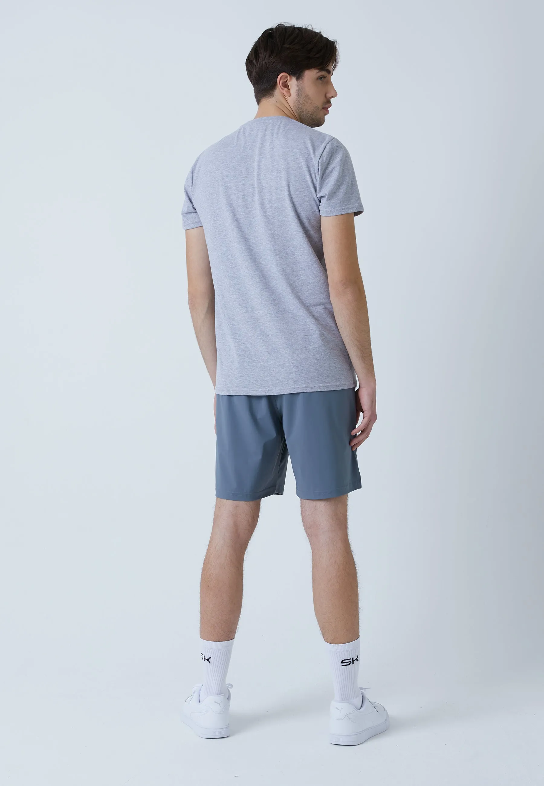 Training T-Shirt Baumwolle Herren & Jungen, hellgrau