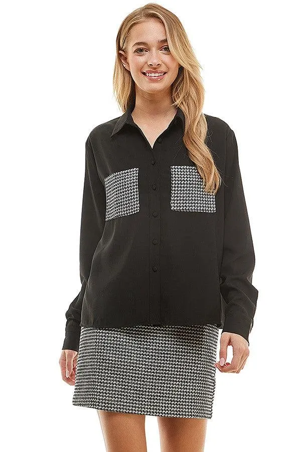tweed houndstooth mini skirt