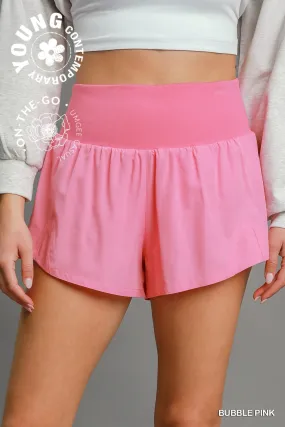 Umgee Bubble Gum Pink Athletic Shorts