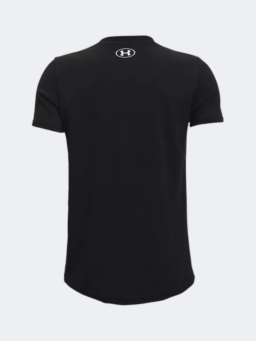 Under Armour Sportstyle Logo Boys Training T-Shirt Black/White