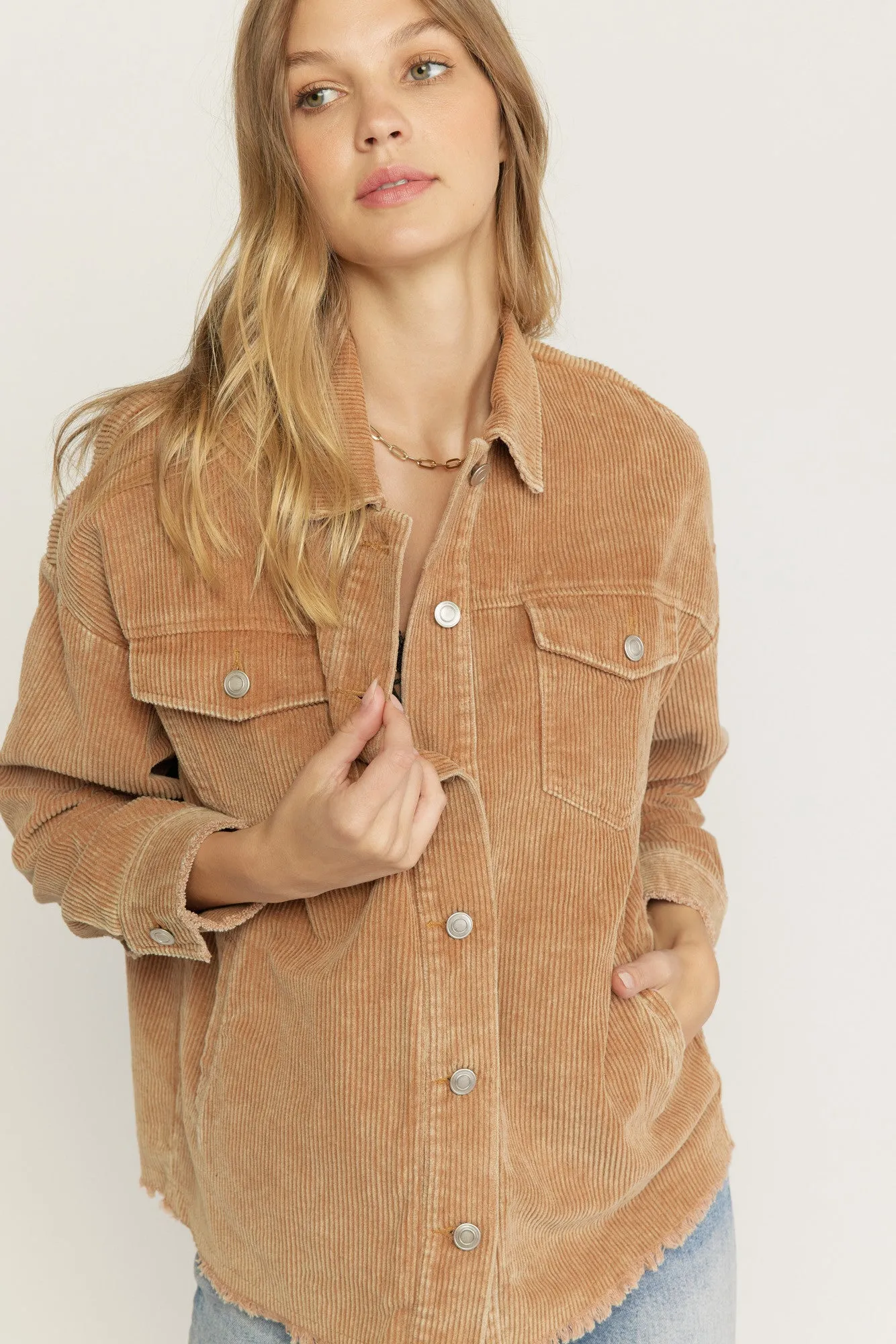 Valery Corduroy Jacket-Camel