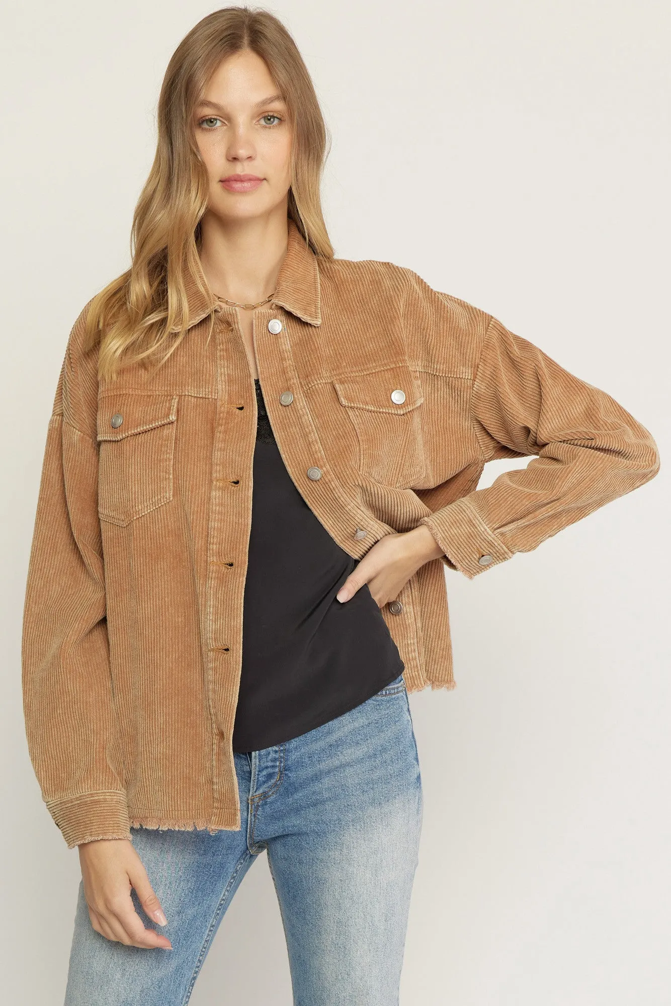 Valery Corduroy Jacket-Camel