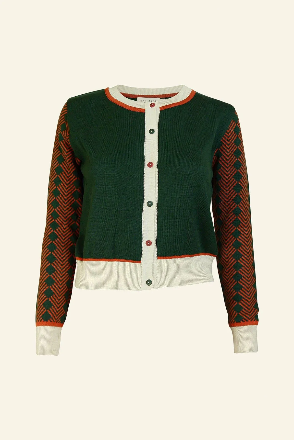 Vera Green Fox Embroidered Cardigan