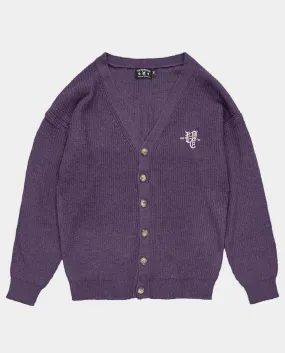Vic - Ol’ English Mohair Blend Cardigan - Eggplant