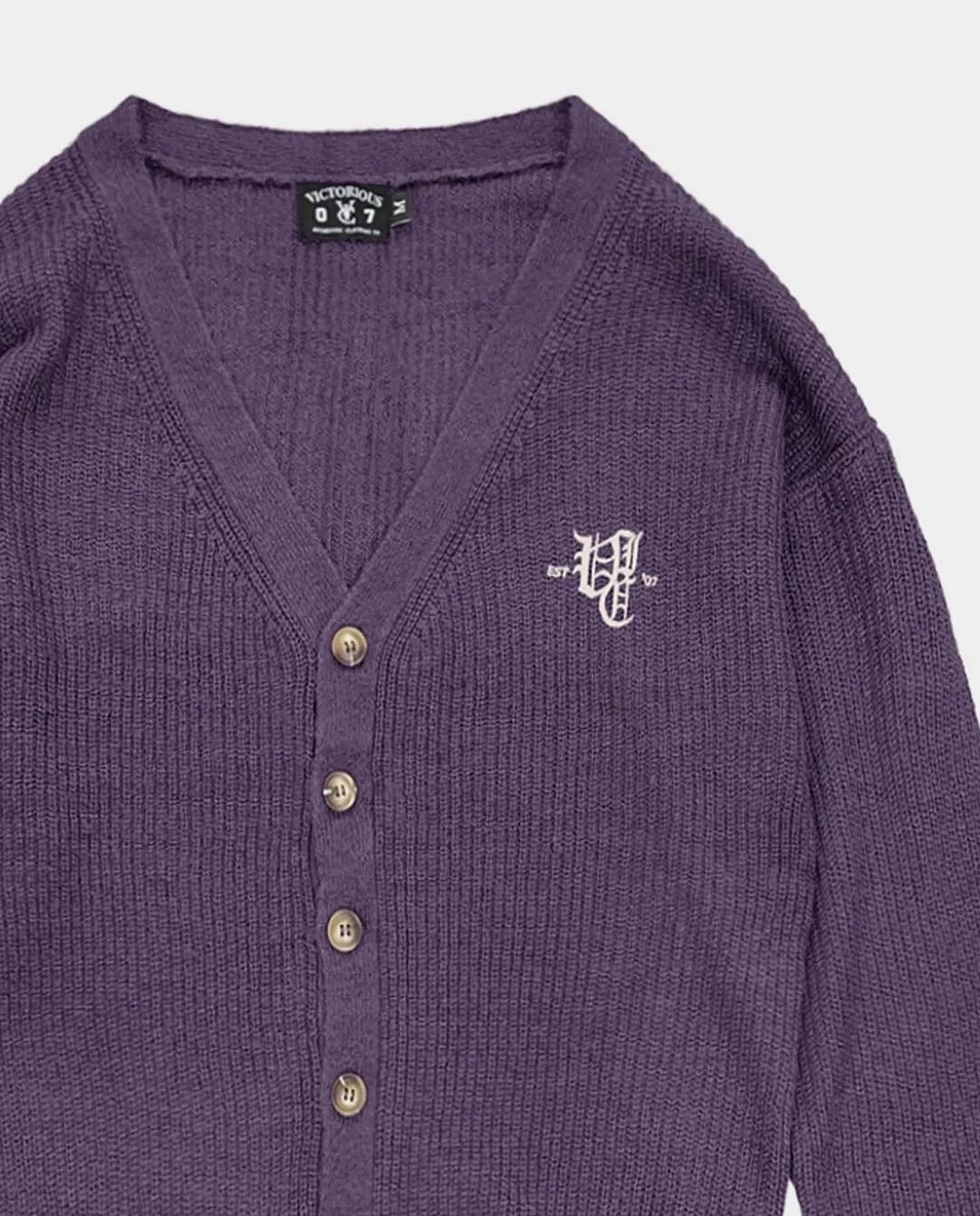 Vic - Ol’ English Mohair Blend Cardigan - Eggplant